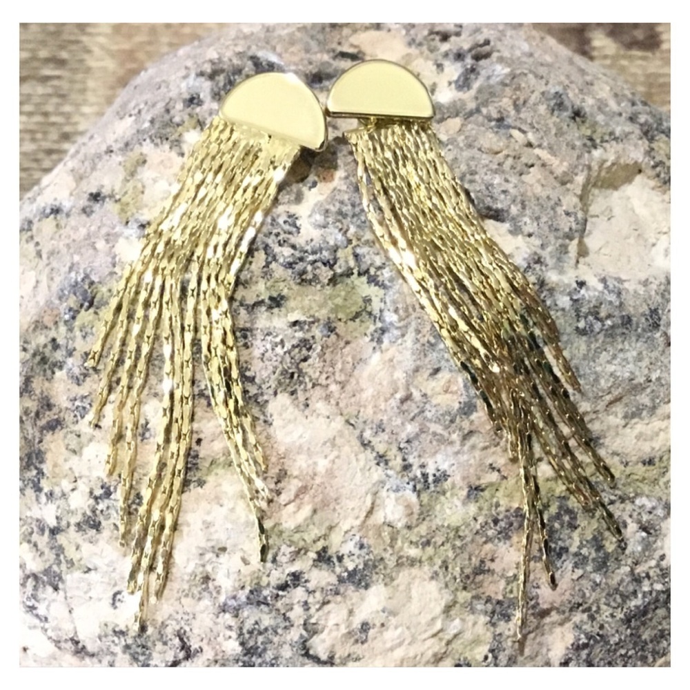 New! Gold Fringe 2 Part Earrings